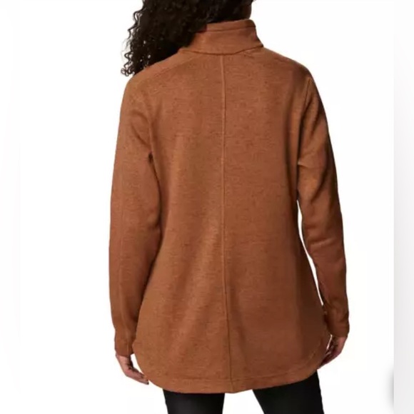 Women's Columbia Sweater Weather Tunic 1/4 Snap Fleece Pullover in Camel Brown - Picture 2 of 7